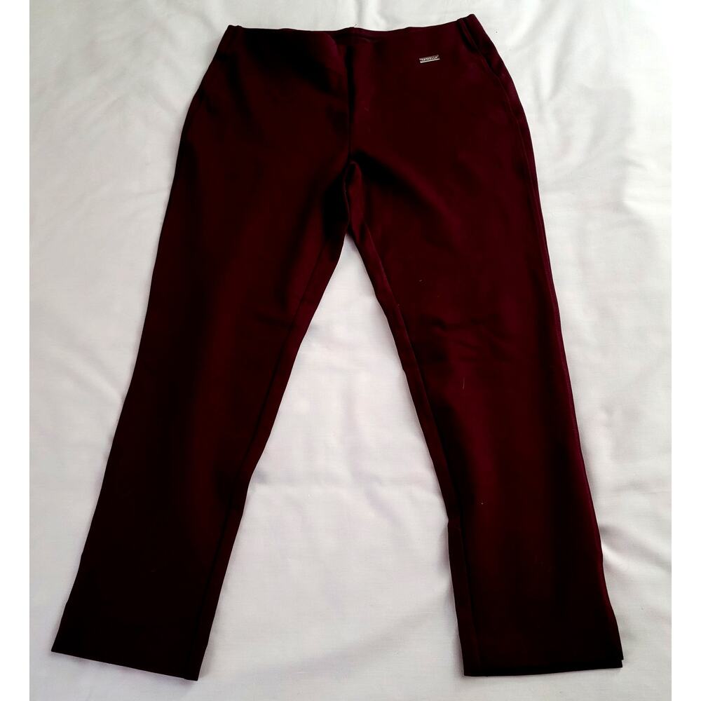 Ladies Pants Rafaella Dress Comfort Sz L Plum Machine Wash 27" Inseam 30" Waist